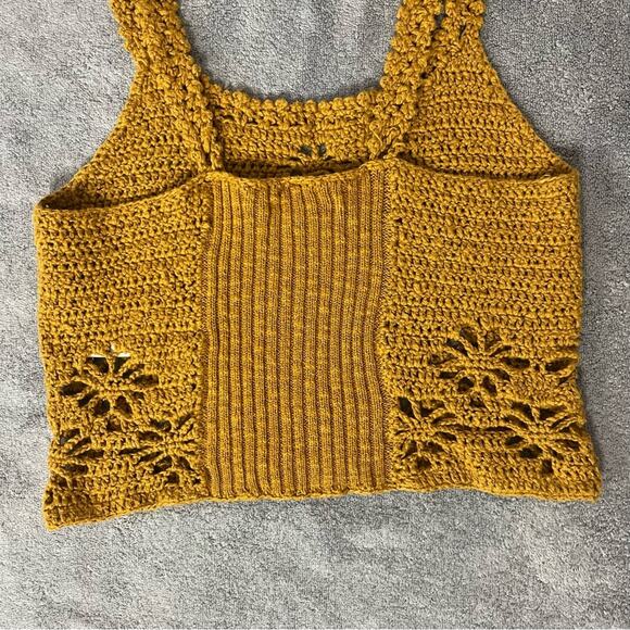 American Eagle Outfitters Mustard Crochet Tank Top - Picture 9 of 9